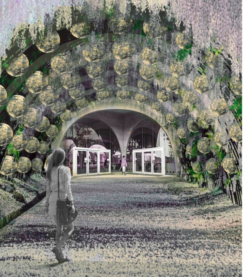 Entrance Archway – A symbolic entry merging nature and architecture for a seamless biophilic experience.