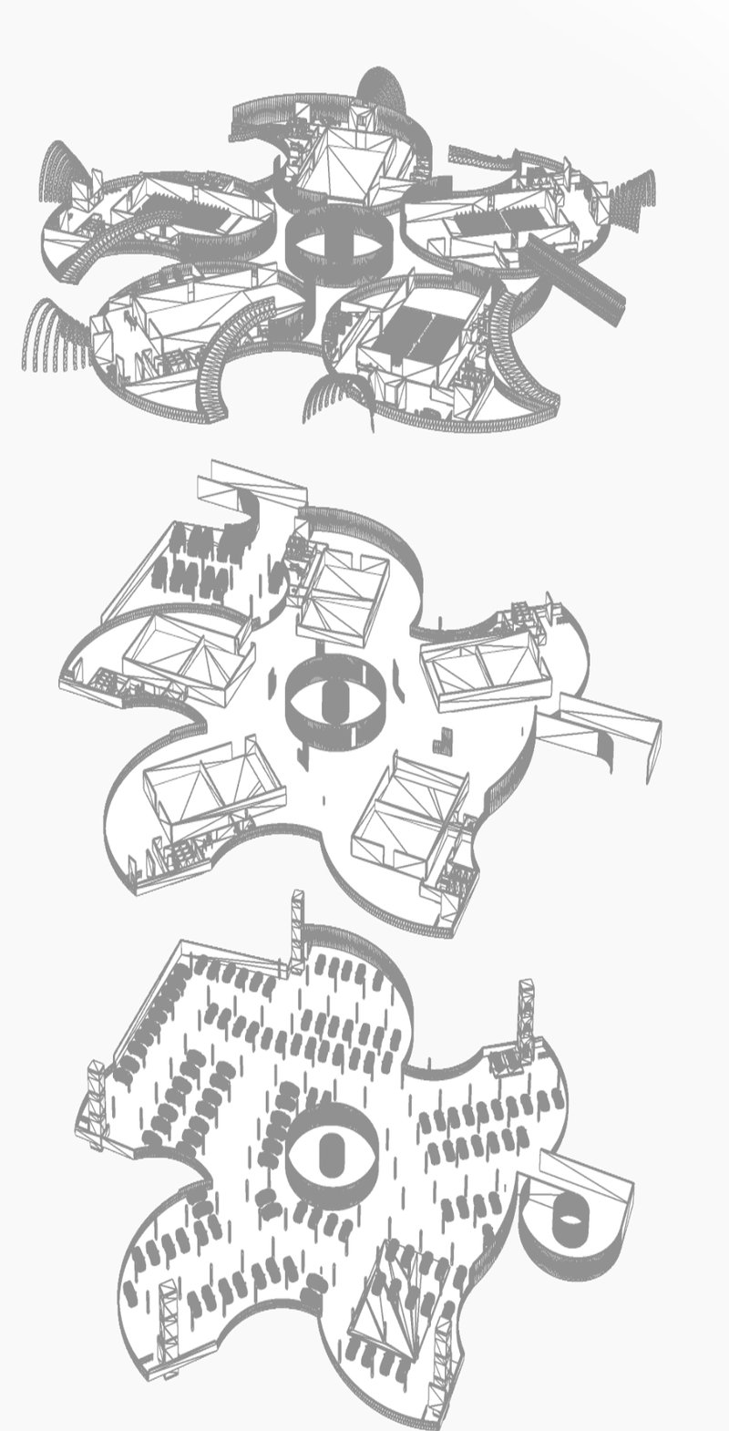 Multi-Level Architectural Plan – A futuristic design reimagining memorial spaces through sustainable, layered planning.