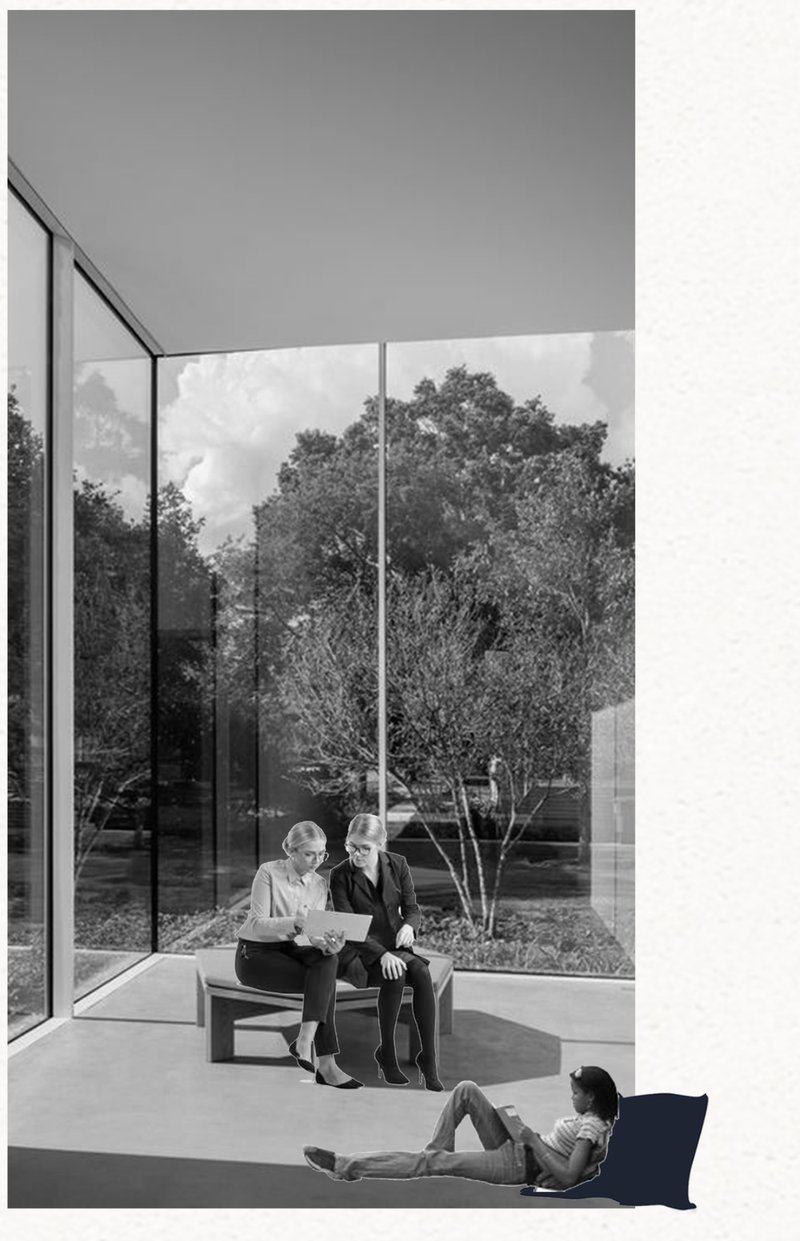 Collaborative Study Lounge – A modern, open space for interaction and relaxation.