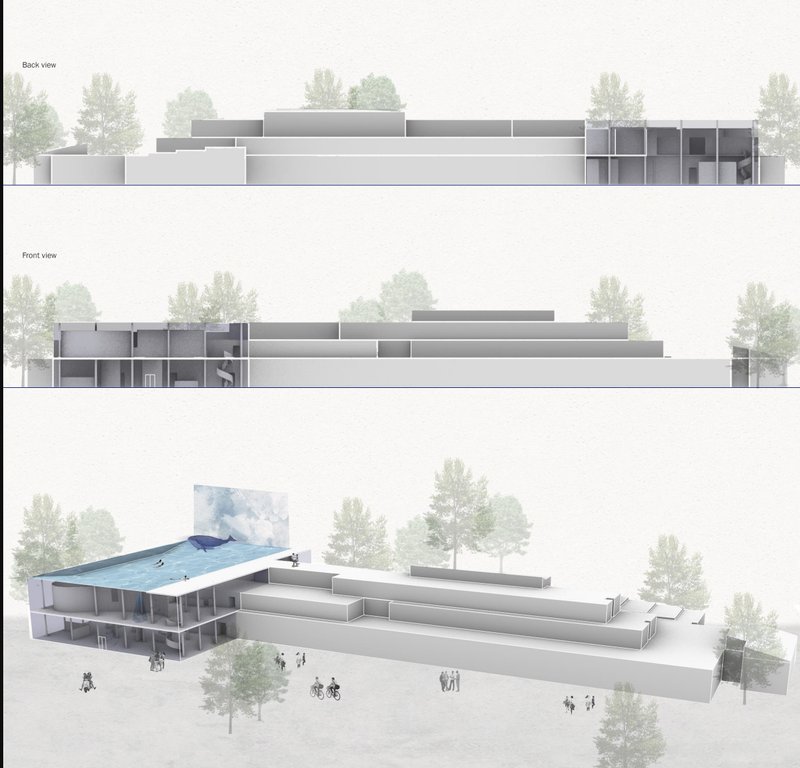 Architectural Perspectives – Multi-view renderings of the FDA2044 building.