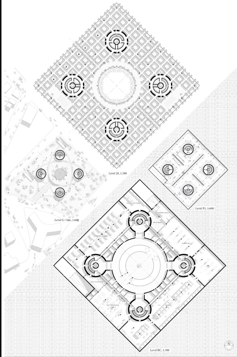 Architectural Blueprints – Detailed floor plans showcasing the cemetery's efficient layout.