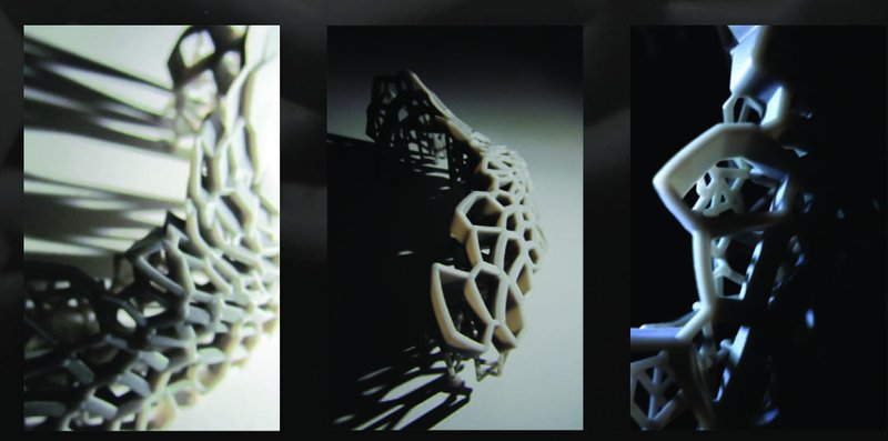Organic Structure Design – 3D-printed lattice forms inspired by extraterrestrial environments.