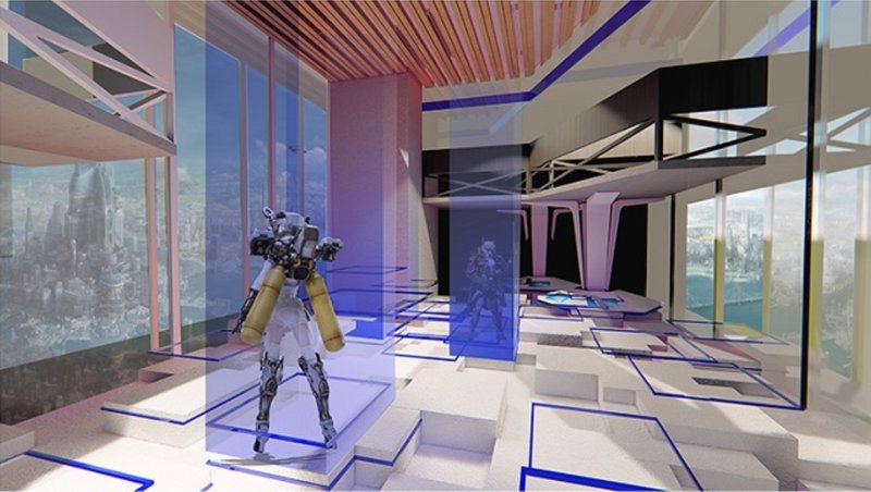 &nbsp; AR Arena with Robotic Interfaces and Digital Holograms High-tech game arena outfitted with AR overlays, robotics, and futuristic materials for next-level experiences.