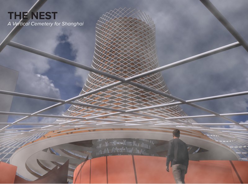 The Nest – A visionary vertical cemetery in Shanghai, redefining memorial spaces with sustainability and architectural innovation.