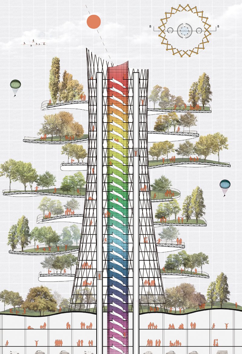 Tower of Life – A sustainable, high-rise cemetery where tree burials and digital memory capsules create a living legacy.