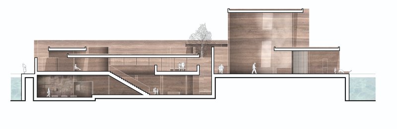 Urban Memorial Plan – A site plan blending water, greenery, and commemorative spaces within the city fabric.