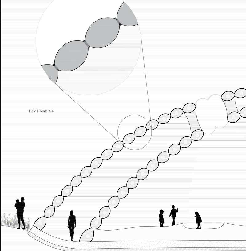 Structural Detail – A close-up look at the inflatable framework, demonstrating its lightweight yet durable composition.