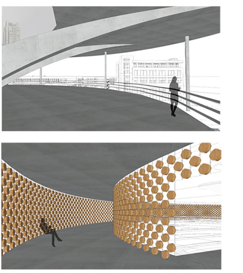Elevated Memorial Walkways – A serene journey through remembrance spaces, balancing openness and privacy.