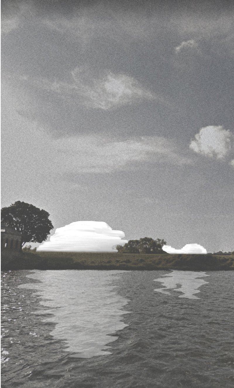 Organic forms blending with the landscape.