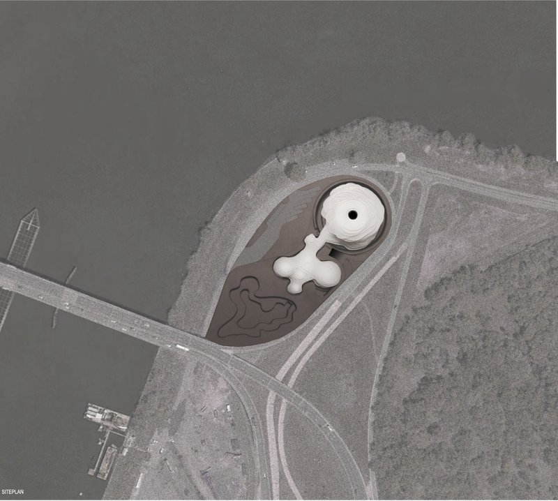 Futuristic architectural vision meets nature.