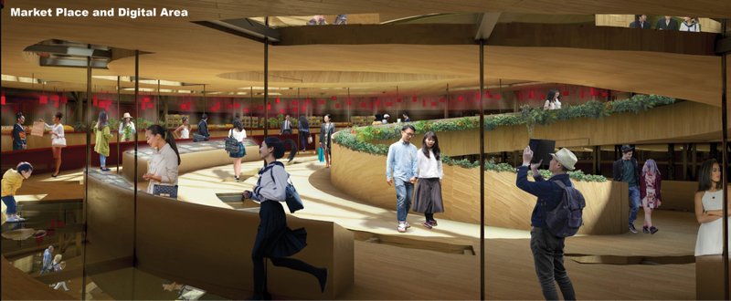 A vibrant community hub blending seed exchange, education, and tech innovation.