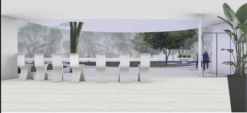 Transparent walls blur boundaries between inside and out, fostering connection with nature during shared meals.