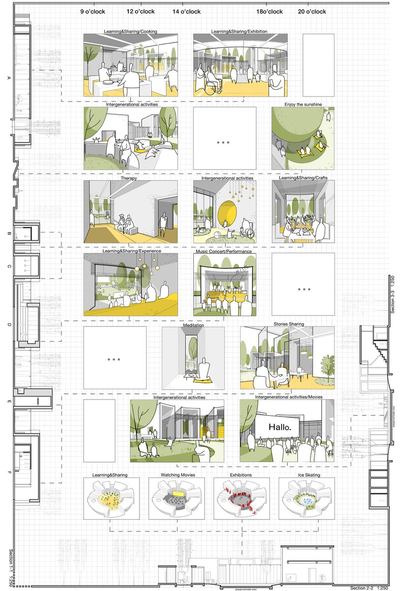 A vibrant daily schedule of intergenerational activities — from storytelling and therapy to cooking and crafts — encourages ongoing participation.