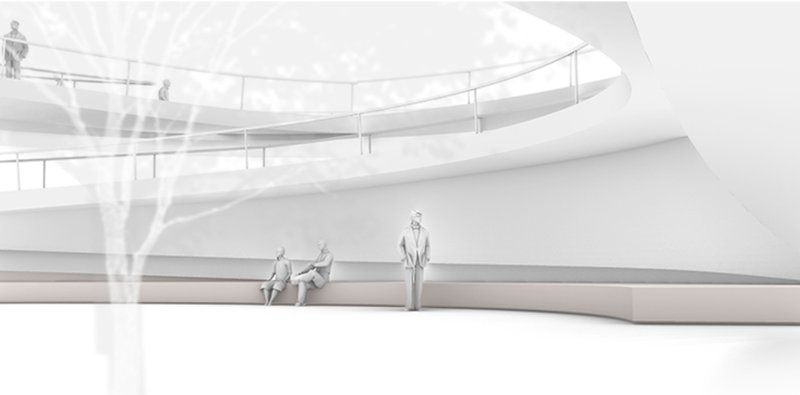 Natural shade and rest areas provide comfort for elderly users.