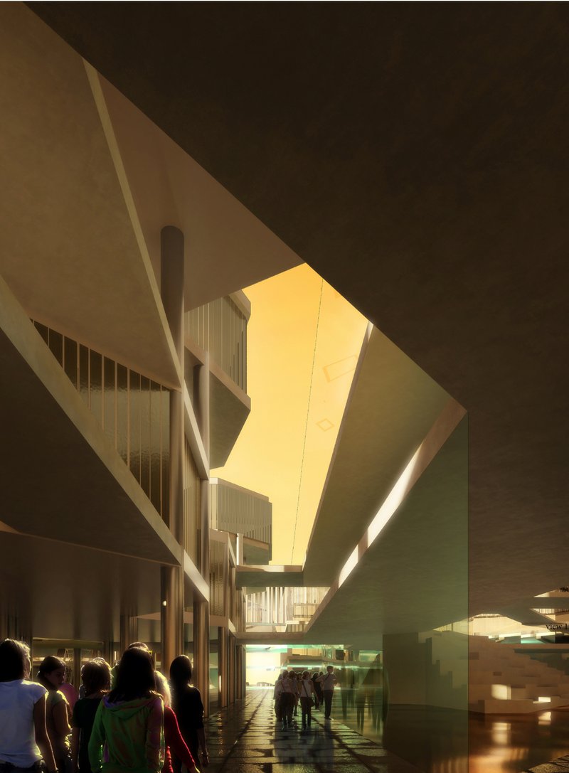 Day and night renders depicting circulation and atmosphere.