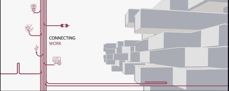 Visual concept of Connecting Work highlighting modular connectivity.