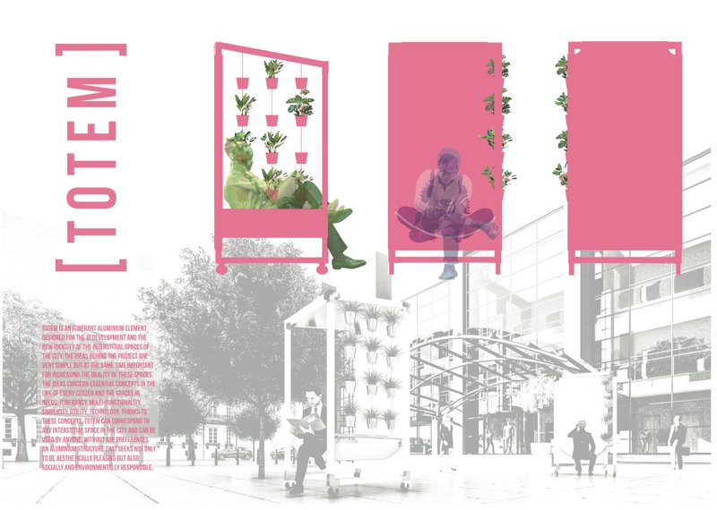 Adaptive urban furniture creating spaces for rest, greenery, and social interaction in the city.