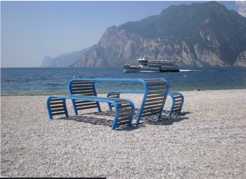 Modular benches and tables enhancing community spaces.