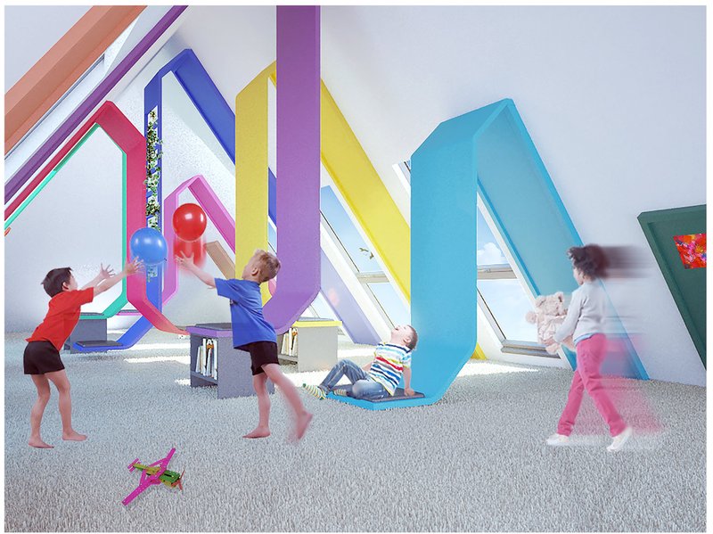 Children engage with vibrant interiors that encourage movement, imagination, and social interaction.