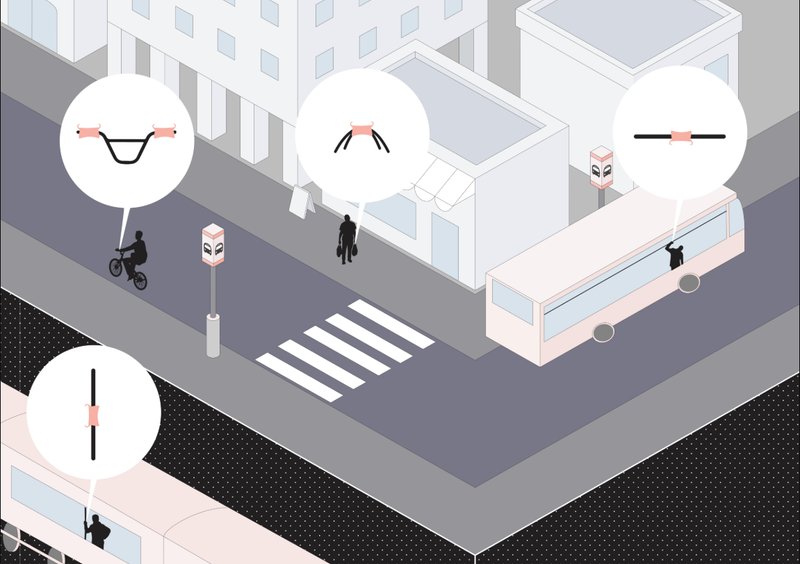 Adaptable design for buses, bikes, and public transit systems.