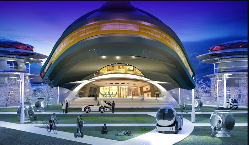 A bold architectural form that welcomes innovation, technology, and human interaction.