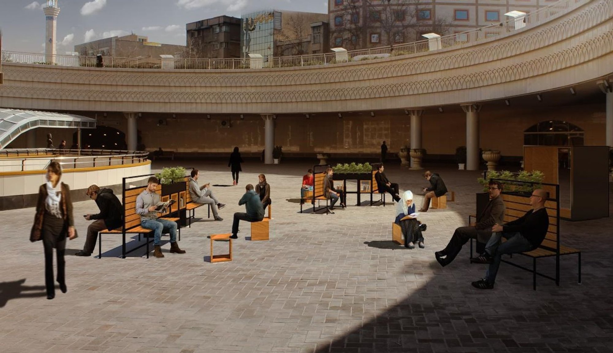 X in Box: Redefining Public Space at Vali Asr Plaza