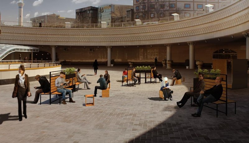 X in Box: Public Space at Vali Asr Plaza