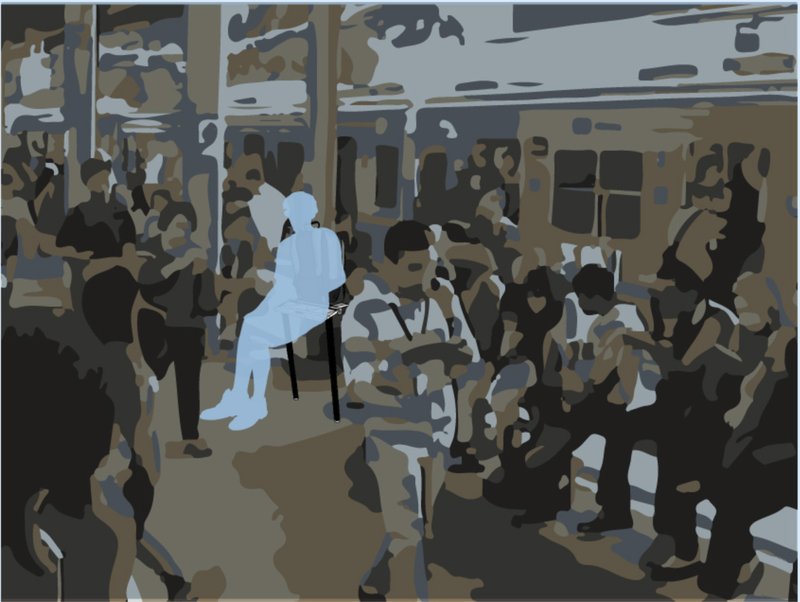 Shared stability inside crowded transit—interACT’s handle design turns a backpack into a support system, fostering connection and safety.