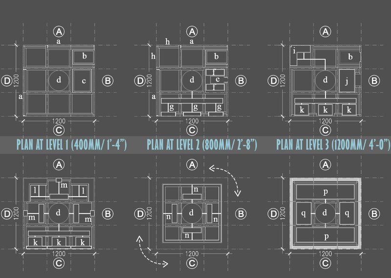 Scalable modular structure designed for ergonomics and urban usability.