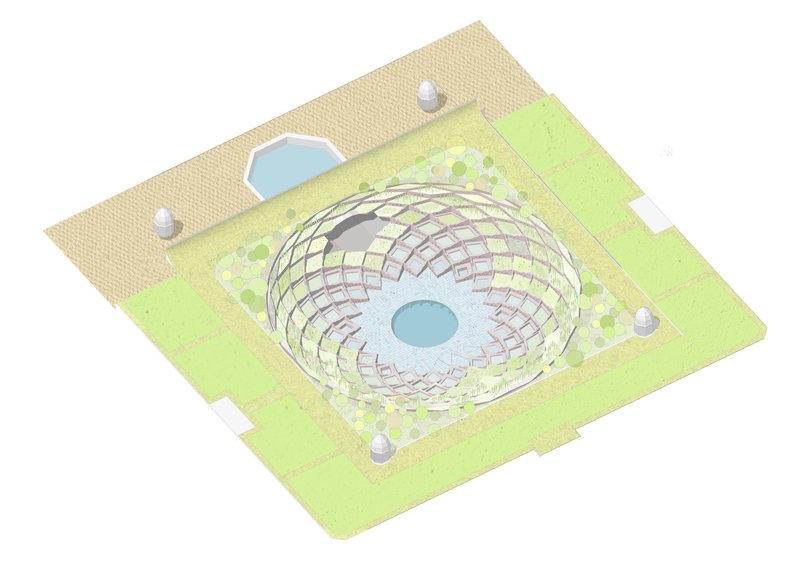 Demonstrating the visual and symbolic connection between the Taj Mahal and Aux-Siah Bagh.