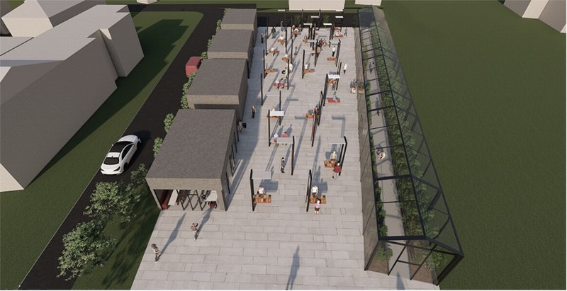 A clear spatial rhythm links production, sale, and social spaces, demonstrating a new vision for sustainable marketplace design.