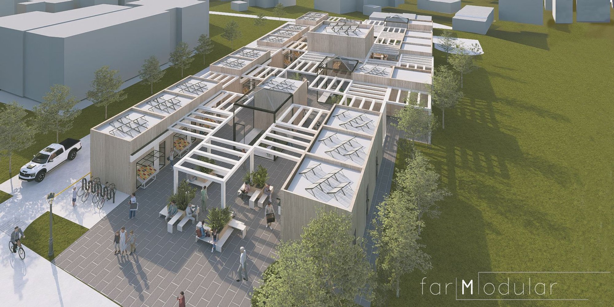 FarModular: A Modular Market That Grows, Shrinks, and Feeds the City