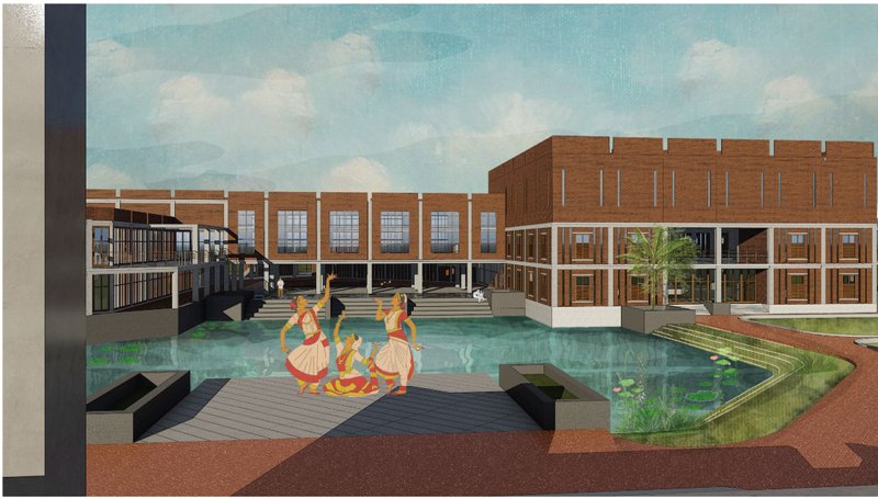 An interactive central courtyard for public performances and festivals — blending architecture with nature.