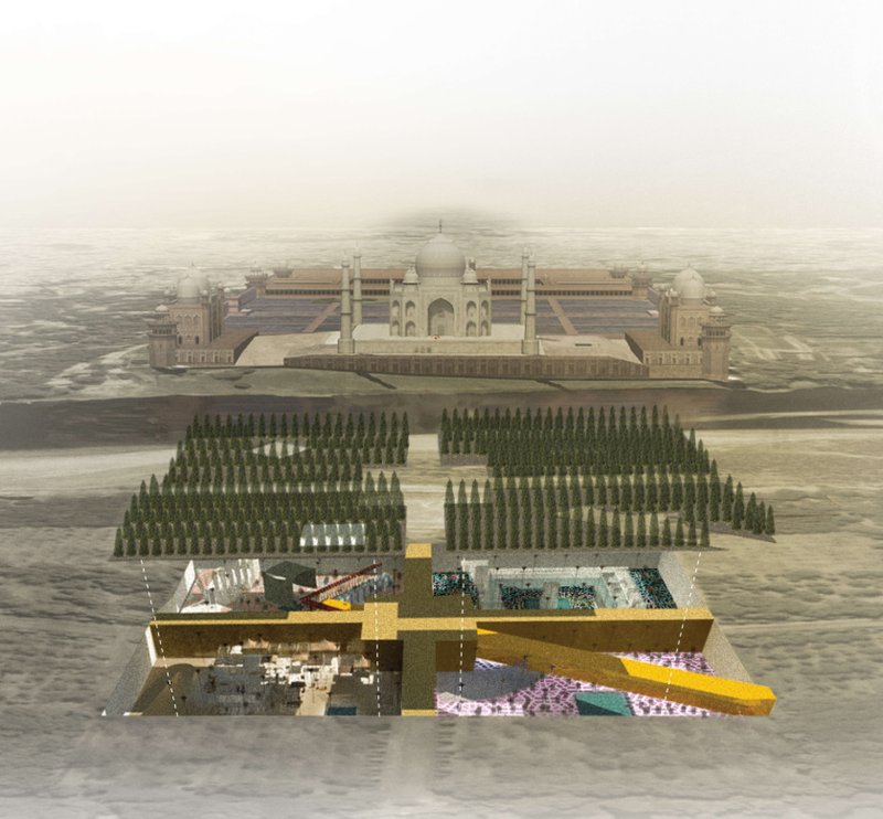 An architectural mirror to the Taj Mahal — revealing a subterranean world beneath Agra’s historic landscape, designed as a city of contrasts.