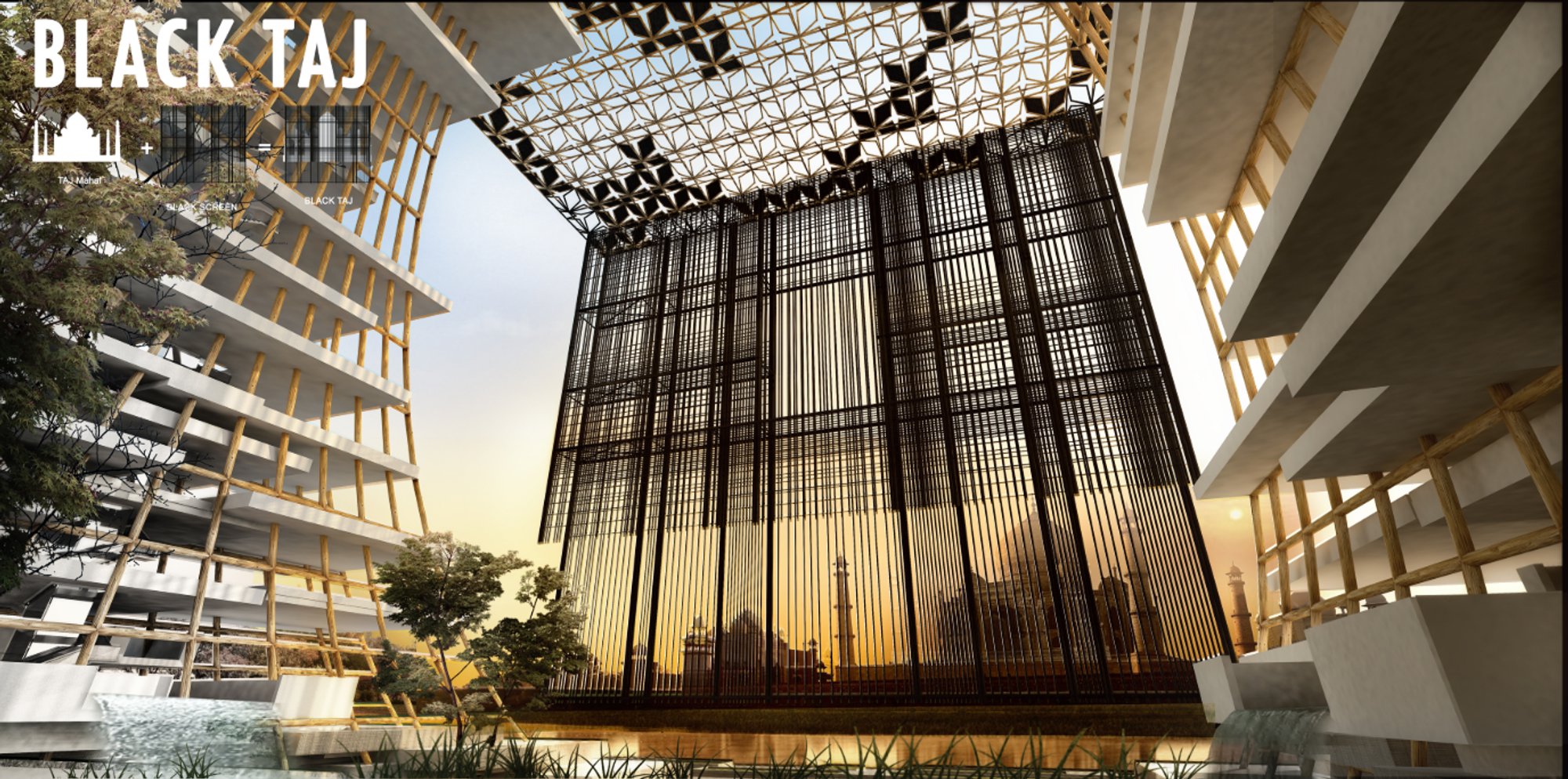 The Black Taj: Bamboo Lattice and Water Systems Reimagine a Mughal Legend