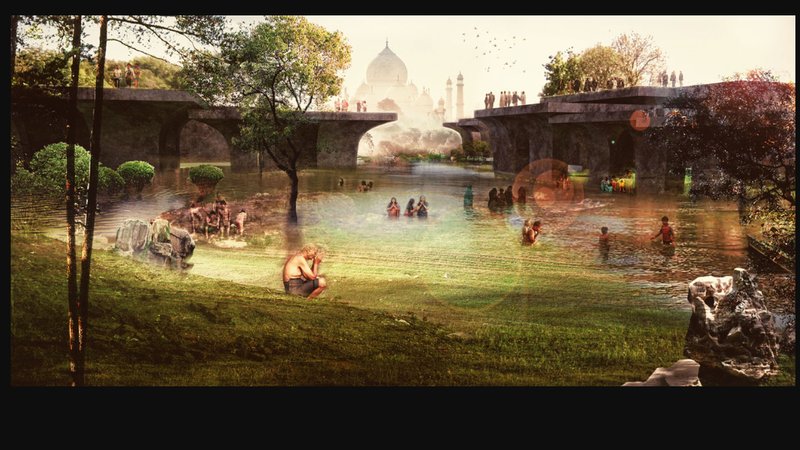 The Yamuna becomes both mirror and medium — reconnecting people to heritage through rituals, bathing, and spiritual immersion.