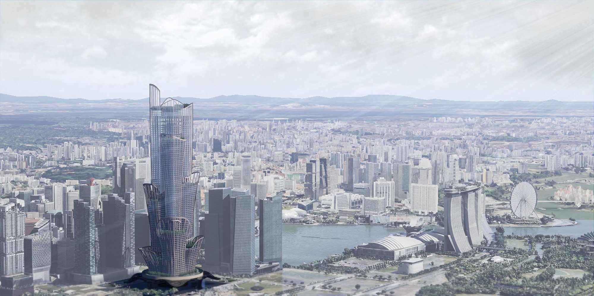 RainFlow Tower: A Vision for Sustainable Skyscraper Architecture in Singapore