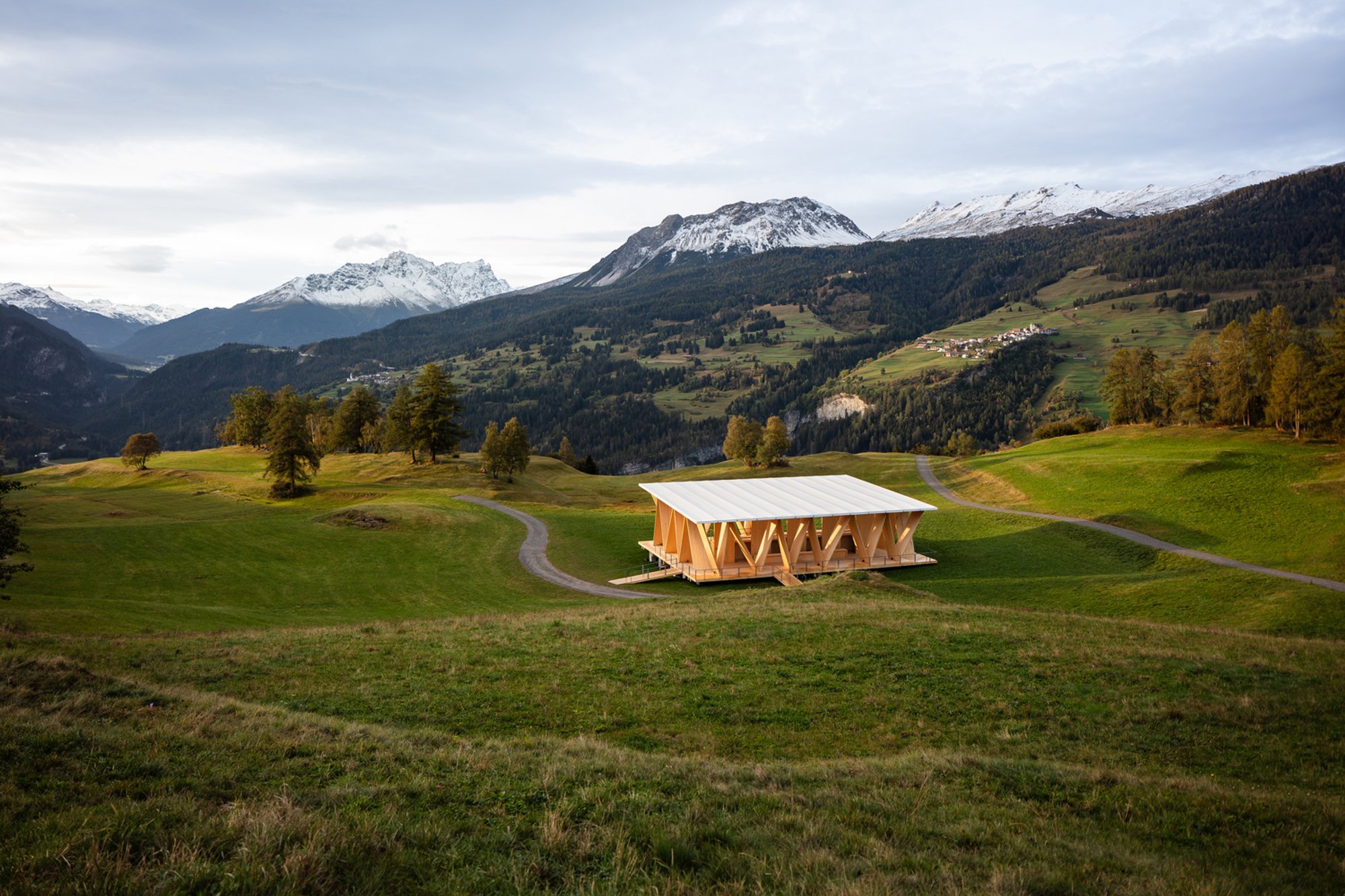 Open-Air Theater Lantsch by Invias AG: A Temporary Timber Landmark in the Swiss Alps