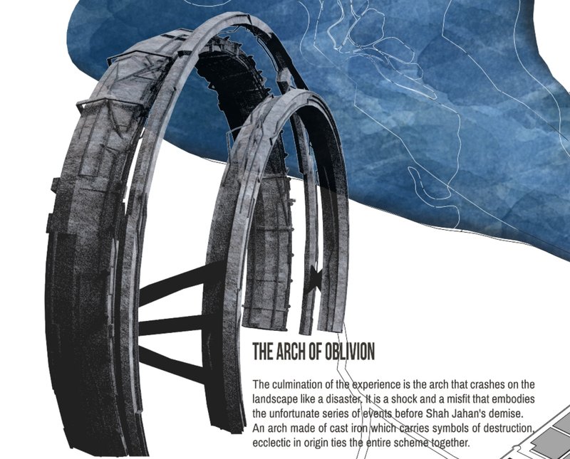 An immense cast-iron structure symbolizes the downfall of an empire, echoing the turmoil preceding Shah Jahan’s demise.