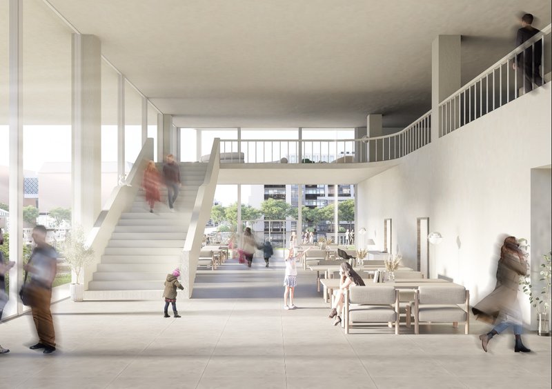 Spacious, light-filled interiors encouraging openness and social interaction among visitors.