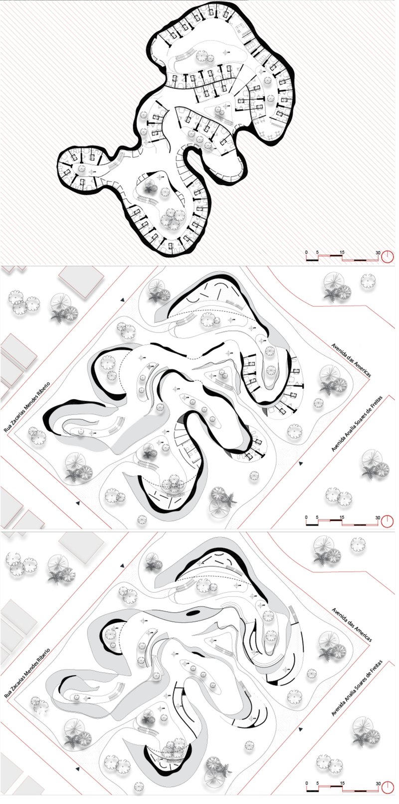 Organic plan geometries reflect natural land contours, creating interconnected living clusters rooted in ecological harmony.