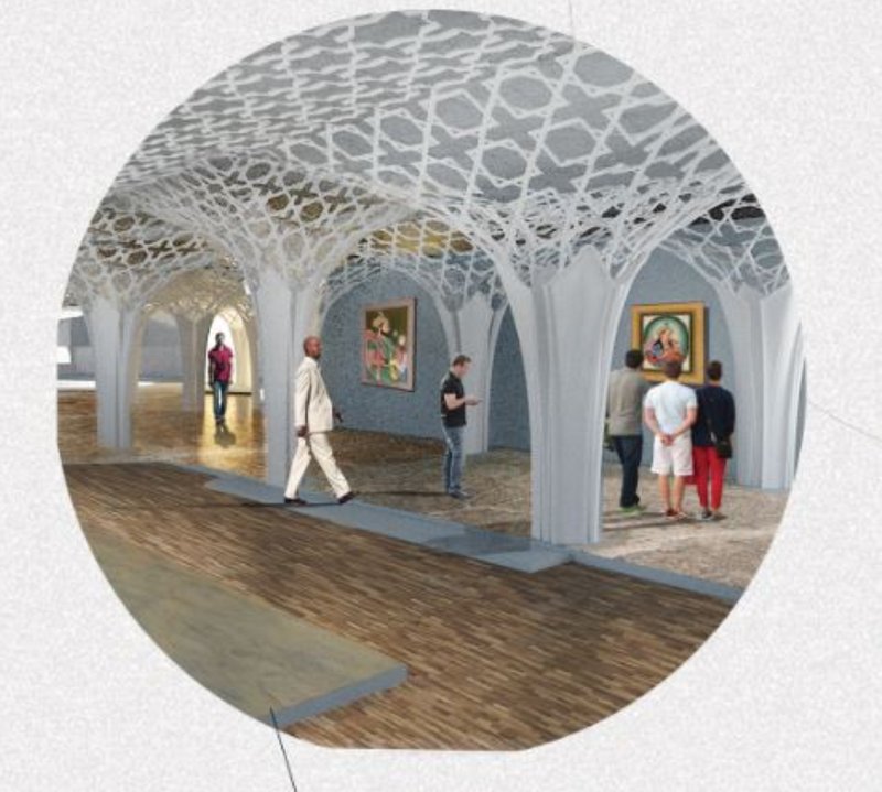 Vaulted interiors echo Mughal craftsmanship while embracing digital-era exhibition design.