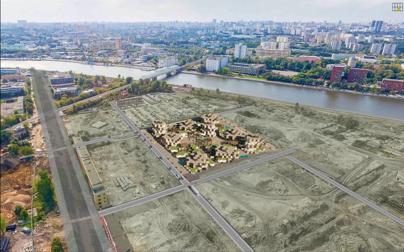 Co-Hub embedded into the urban fabric, demonstrating its scalable, site-adaptable architectural system.