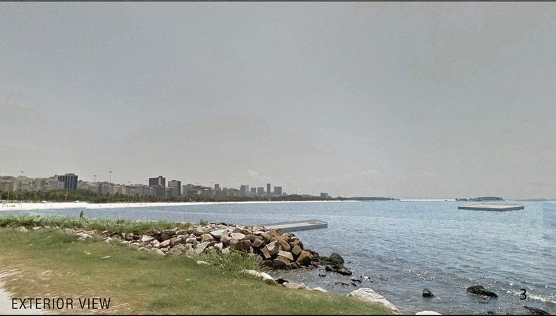 Shoreline view highlighting the project’s minimal intervention against the expansive urban waterfront.