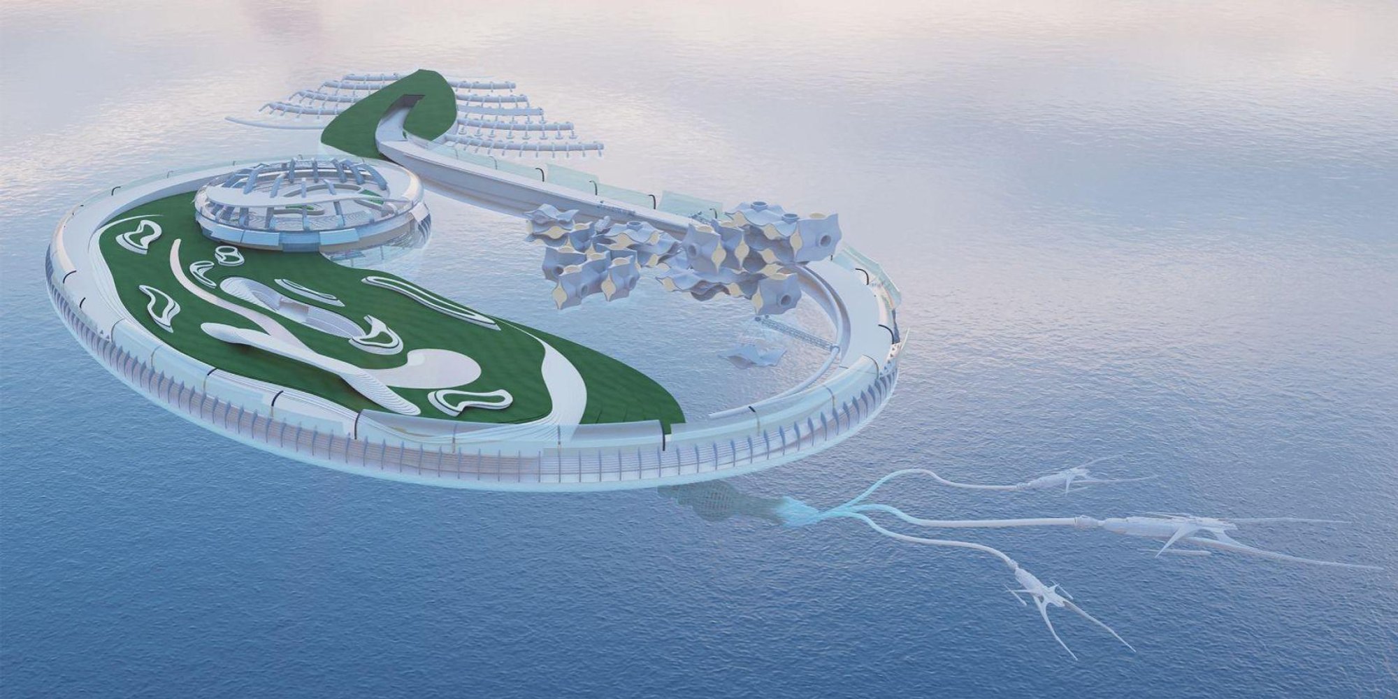 Designing for a future crisis: Architects envision floating habitats for survival in a world submerged in water.