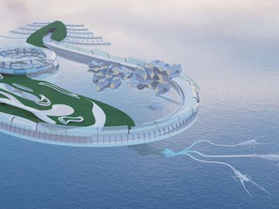 Designing for a future crisis: Architects envision floating habitats for survival in a world submerged in water.