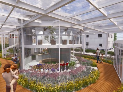 Green store in residential area