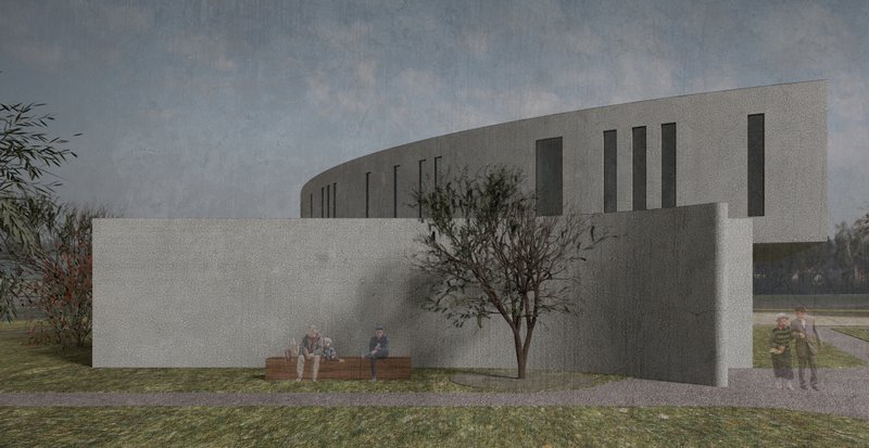 A gentle, curved entrance offers privacy and security for emotionally sensitive users.