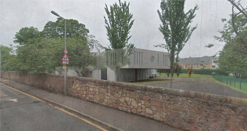 A glass volume overlooking water reinforces calmness and spatial transparency.