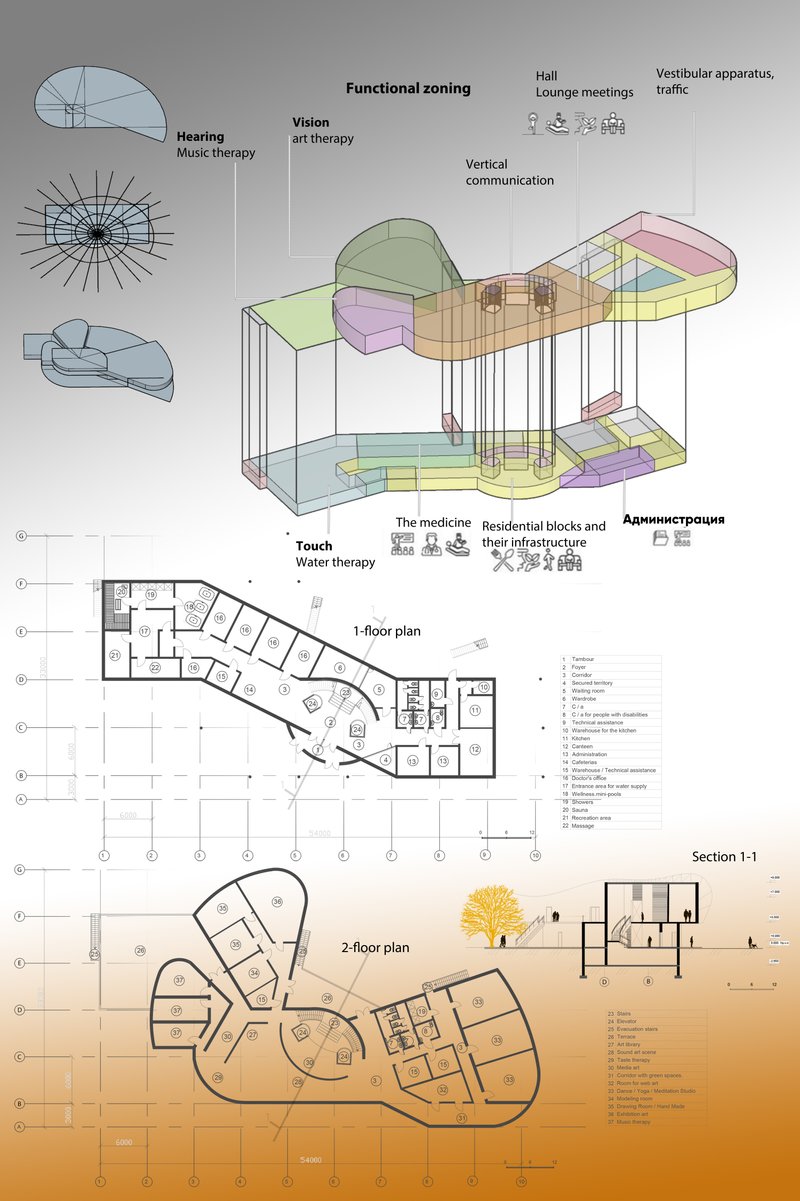 Function-driven spatial zoning reflects a sensory-centric approach to therapeutic architecture.